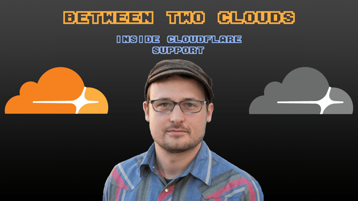Logo for show "Between Two Clouds - A Look Inside Cloudflare Support"