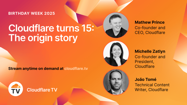 Thumbnail image for video "Cloudflare turns 15: The origin story with Michelle Zatlyn and Matthew Prince"