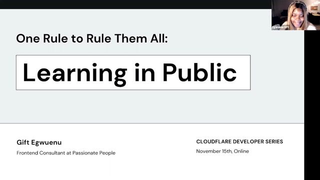 Thumbnail image for video "💻 One Rule to Rule Them All: Learning in Public"